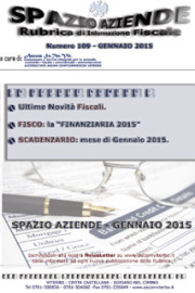 Spazio Aziende – Gennaio 2015 n. 109 » LA LEGGE FINANZIARIA 2015