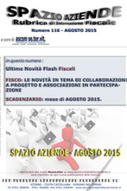 SPAZIO AZIENDE – n. 116 Agosto 2015 » LE NOVITÀ IN TEMA DI COLLABORAZIONI A PROGETTO E ASSOCIAZIONI IN PARTECIPAZIONE