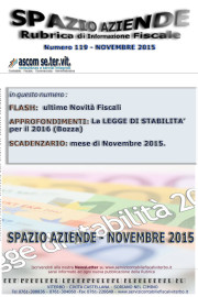 SPAZIO AZIENDE – n. 119 Novembre 2015 » LA LEGGE DI STABILITA’ PER IL 2016 (Bozza)