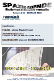 SPAZIO AZIENDE – n. 145 GENNAIO 2018 » LA LEGGE DI BILANCIO PER IL 2018