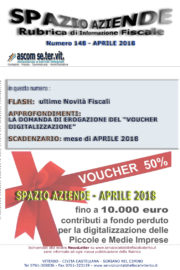 SPAZIO AZIENDE – n. 148 APRILE 2018 » LA DOMANDA DI EROGAZIONE  DEL “VOUCHER DIGITALIZZAZIONE”