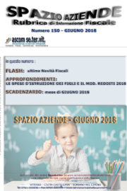 LE SPESE D’ISTRUZIONE DEI FIGLI E IL MOD. REDDITI 2018 PF « Spazio Aziende – n. 150 Giugno 2018»