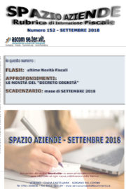 LE NOVITÀ DEL “DECRETO DIGNITÀ”  « Spazio Aziende – n. 152 Settembre 2018»