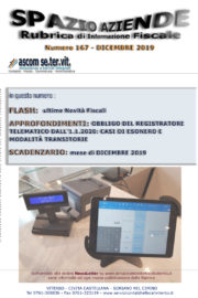 REGISTRATORE TELEMATICO CASI DI ESONERO E PERIODO TRANSITORIO – Spazio Aziende n. 167 Dicembre 2019